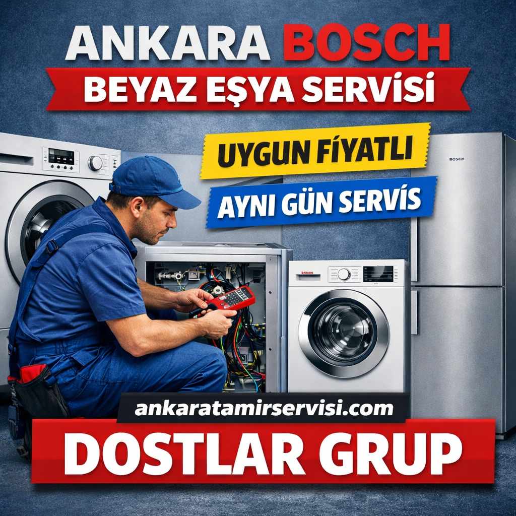 Ankara Bosch beyaz eşya servisi teknisyeni çamaşır makinesi tamiri yaparken, uygun fiyatlı ve aynı gün servis hizmeti