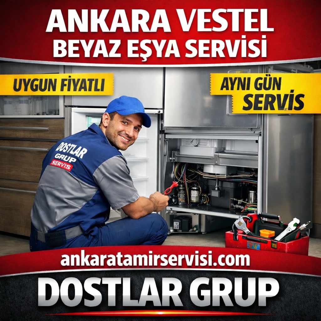 Ankara Vestel beyaz eşya servisi teknisyeni buzdolabı tamiri yaparken, uygun fiyatlı ve aynı gün servis hizmeti